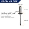 sourcing map 100Pcs 3/16"x3/4" Aluminum Blind Rivets, Aluminum Grip and