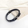 Titruebe Men's Leather Infinity Bracelet with Stainless Steel Clasp -