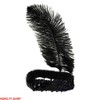 Roaring 20's Black Sequined Showgirl Flapper Headband with Feather