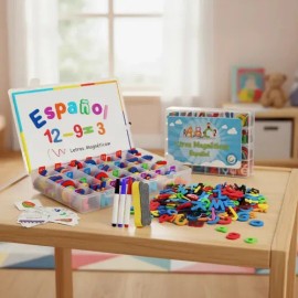 Juegos Didacticos Niños Letras Magneticas Español 312 Piezas, Juguete Educativo Montessori para Aprender Leer y Escribir                              