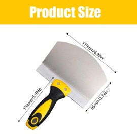 LUHOCIY Curved drywall spatula, spatula tool, painter's spatula for floors and walls, easy to clean wallpaper and repair joints, stainless steel thickness 0.9 mm, durable, easy to clean