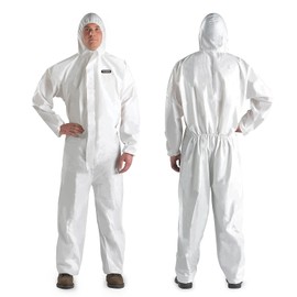 YIBER Disposable Overall Protective Suit | Full Body Protection Suits in 7 Sizes with Different Specifications & Durable PPSB Material & PE Film | Safe for Countless Uses, White, 4 XL