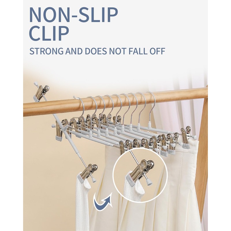 Pack of 10 Clothes Hangers, 30 cm Metal Trouser Hangers,