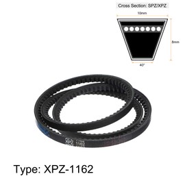 sourcing map XPZ-1162 V-Belts Drive Belt 1162mm Pitch Girth 10mm Width 8mm Height Rubber for Power Transmission