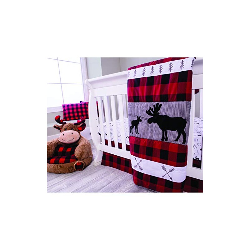 Trend Lab Red and Black Buffalo Check Hamper Sets, Multi
