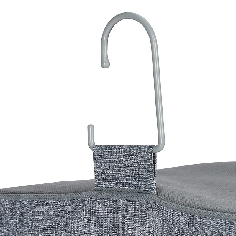 Relaxdays Wardrobe Hanging Shelf, 6 Compartments, Fabric, 92 x 15.5