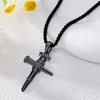 SIMONLY Nail Cross Necklace for Men 925 Sterling Silver Nail