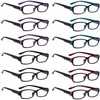 BFOCO 12-Pack Small Lens Reading Glasses for Women Spring Hinges