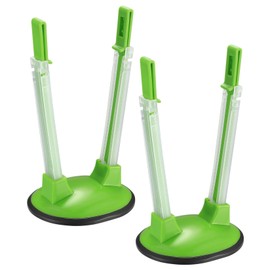 2 Pcs Baggy Racks, Adjustable Sandwich Bag Stand Holders, Food Storage Bags Clips Stands, Plastic Reusable Freezer Bag Holders Racks, Food Prep Holders Stands - Green