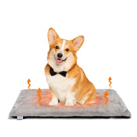 Nobleza Self-Heating Dog Mat for Dogs and Cats, Pet Warming Mat, Winter, Dog Cushion for Dog Beds Made of Thickened Memory Foam, with Washable, Soft Plush Cover, Grey, 76 x 48 x 4 cm