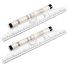 PENKOHOME 2 Pack 12 Inch Rolling Ruler Multipurpose Drawing Parallel Rolling Ruler Balancing Scale for Students, Artists, Architects, Engineers