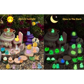 100 Pcs Luminous Tiny Resin Animals Bulk Mini Resin Animals Tiny Ducks Glow in The Dark to Hide Around the Office and Home, for Miniature Garden Accessories Fairy Garden Fish Tank Decorations