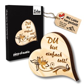sagl.tirol Mini Swiss pine heart in high-quality packaging (Du bist einfach toll…)