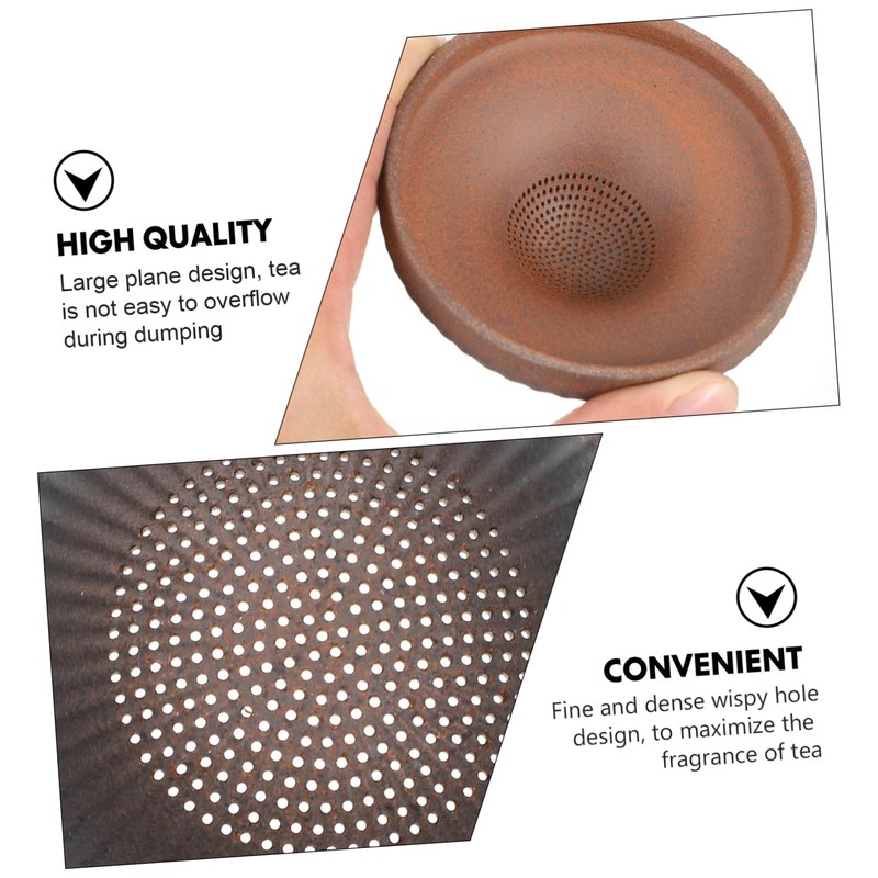 Ipetboom 1pc Ceramic Tea Strainer Vintage Design Compact Easy to
