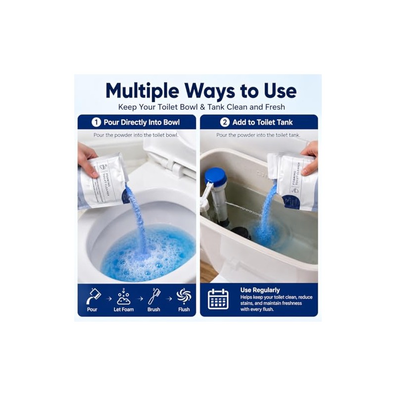 2 Pack Foaming Toilet Bowl Cleaner - Fast-Dissolving Fresh Scent