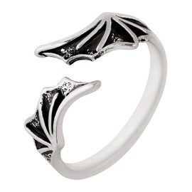 HAQUIL Dragon Wing Adjustable Ring Vintage Open Ring Stackable Ring Jewelry for Men Women