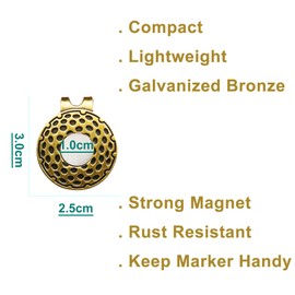 Eshan Magnetic Golf Hat Clips 5 10 Pack Golf Ball Marker Holder Men Women Golfer Gifts Golf Sports Court Accssories For Golf Gloves Hats Bags Caps Visor Belt Pocket Lot (Copper)