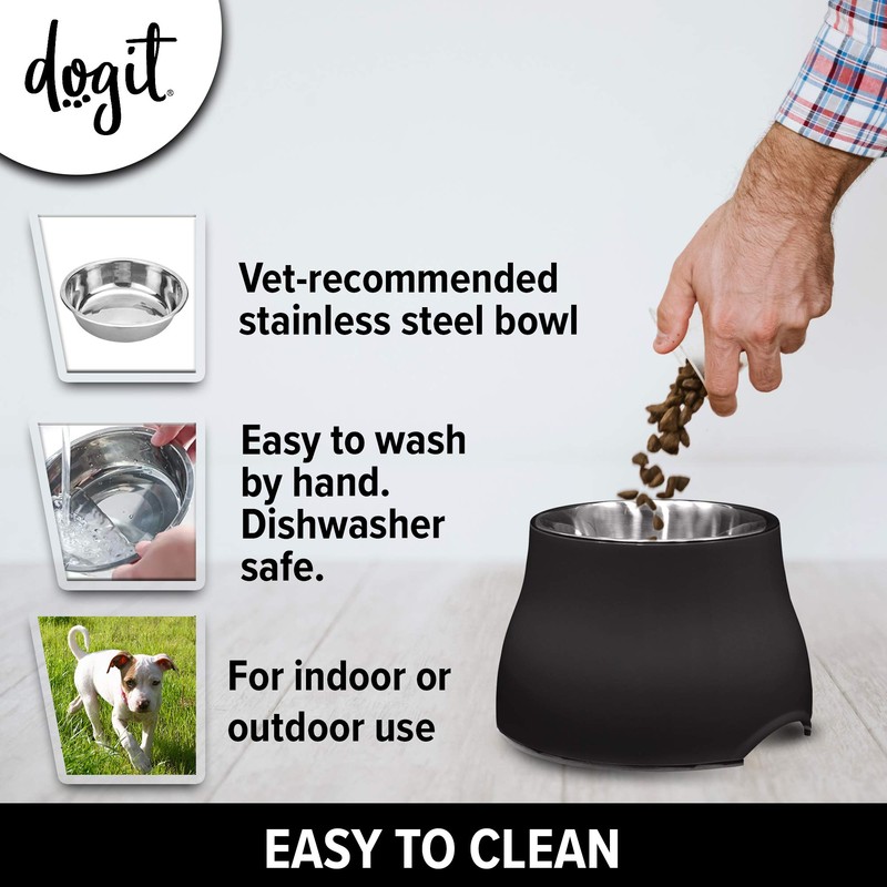 Dogit Dogit 2-in-1 Elevated Dish/Bowl, Black, 900 ml