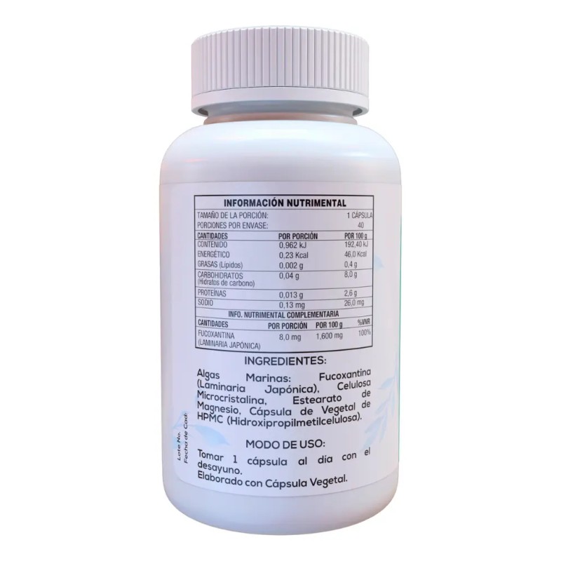 Suplemento Cápsulas Indigo Life Fucoxantina 200g