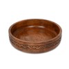 EDHAS Mango Wood Decorative Round Carved Bowl for Decoration, Centerpiece
