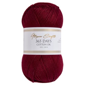 Utopia Crafts 365 Days Mercerised Combed Cotton DK Yarn 100g (Burgundy)