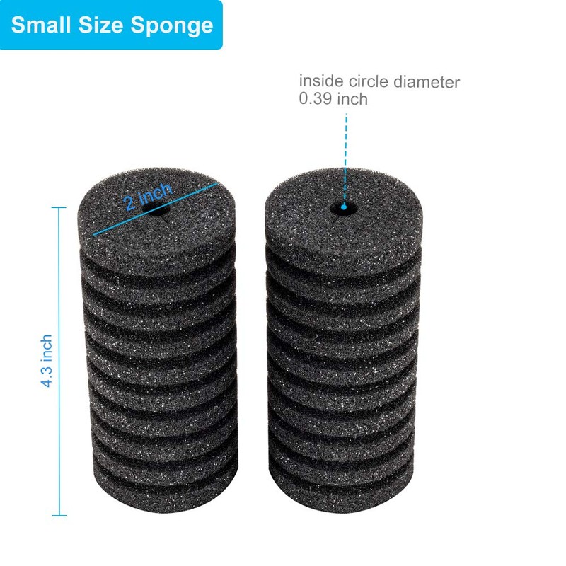 hygger Pack of 4 Replacement Sponges for Aquarium Double Sponge