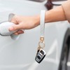 OHKYOOT Microfiber Leather Wristlet Keychain,Wrist Keychain Car Key Chain with
