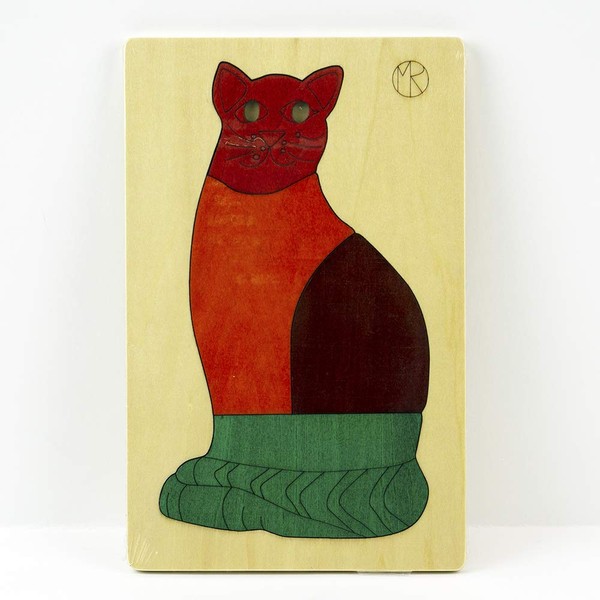 Fox Puzzles Mango The Cat 4 Piece Wood Layered Children's