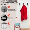 SNOMEL 10 Pieces Aluminum Alloy Folding Coat Wall Hooks with
