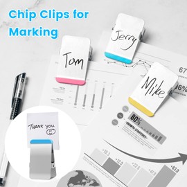 Chip Clips Heavy Duty,12 Pack Chip Bag Clip with Colored Silicone,Stainless Steel Bag Clips for Food Snack, Flat Metal Clamp for Office Kitchen
