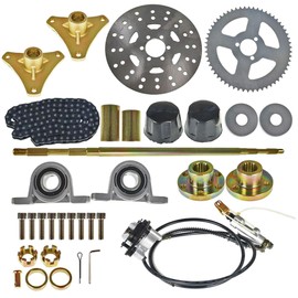 29" Go Kart Rear Axle Kit with Brake Assembly Chain Sprocket T8F 58T Replacement for DIY Go Kart ATV Quad Buggy Drift Trike 29 inch/740mm