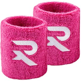 Raquex Cotton Wristbands - Soft cotton stretchy material. 8cm or 13cm widths. Sports sweat bands for men and women. 7 colour options. (Pink, Pair Wristbands)