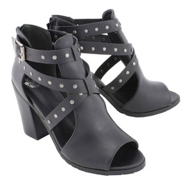 Milwaukee Leather MBL9454 Women's Black Studded Strap Fashion Casual Sandal with Platform Heel - 10
