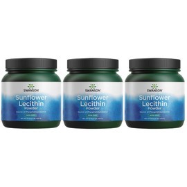 Swanson Sunflower Lecithin Brain Health Nervous System Support Non-GMO Soy-Free Vegetarian 16 oz (1lb) 454 gram Powder (3 Pack)