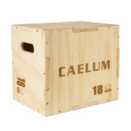 CAELUM 3-in-1 Wooden Plyo Box – Non-Slip Jump Box for Home & Gym, Heavy-Duty 400lbs Plyometric Box for Step-Ups, Squats, Strength & Agility Training Wood
