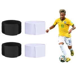 Pack of 4 Shin Pad Holders, Non-Slip Shin Pads Holder, Robust and Durable, Support Holder, Suitable for Adults and Children, Women and Men (Black + White)