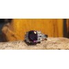 Amethyst Cushion Cut Lab Created Amethyst Cocktail Ring CZ Accents