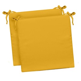 RSH Décor Indoor Outdoor Set of 2 Foam Dining Chair Seat Cushions, 19" x 19" x 3", Choose Color (Yellow)