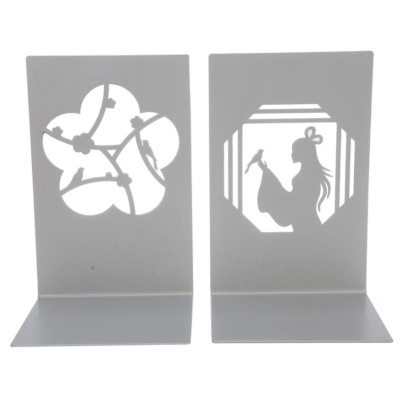 Metal Bookend AntiSlip Ancient Style Desktop Bookshelf Book Divider Craft