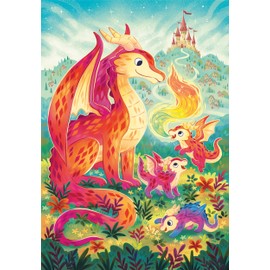 Clementoni 26600 Jigsaw Dragon Family 60 Pieces-Supercolor Children 4-6 Years, Cartoon, Gift for Boy/Girls, Puzzle for Kids, Made in Italy, Multicolor