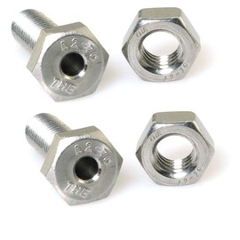 PZRT 2pcs Cylindrical Hollow External Hexagon Screw 304 Stainless Steel Lamp Threading Screws Through Hole Bolt M6x25
