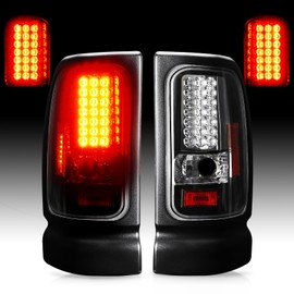 Cenfeild LED Tail Light Pair Compatible with 1994-2001 Dodge Ram 1500, for 1994-2002 Dodge Ram 2500 3500 Pickup LED Tube Rear Brake Lamp Taillight Assembly Clear Lens