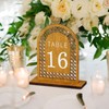 20pcs Wooden Table Numbers, Rattan Arch Table Numbers 1-20 Wedding Reception Table