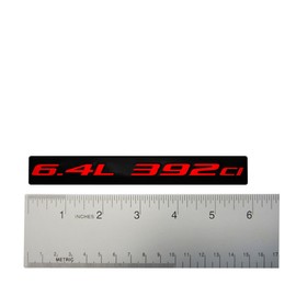 ERPART 6.4L 392ci RED on Black Highly Polished Real Aluminum Emblem Compatible with Jeep Chrysler Dodge