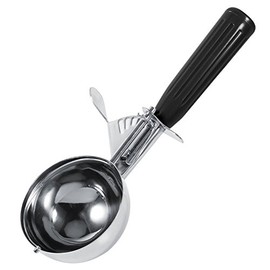 Cuchara De Helado, Cuchara De Souffl¨¦ Grande, Cuchara De Hielo De Cuchara De Fruta De Acero Inoxidable Con Liberaci¨®n De Gatillo, Cuchara De Comida De Cocina Pr¨¢ctica De 1 Pieza,(Negro 4,7 cm)
