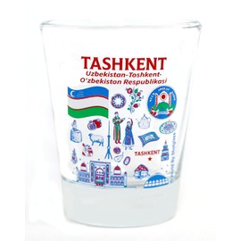 Tashkent Uzbekistan Landmarks and Icons Collage Shot Glass