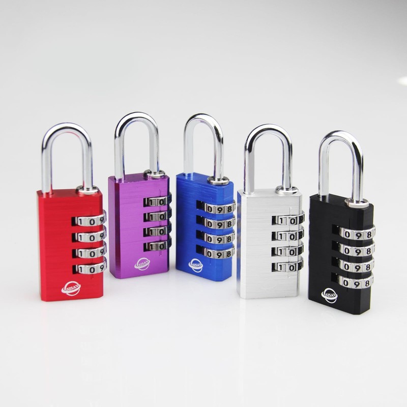 SISAV 4-Digit Aluminum Combination Padlock for Gym,School Lockers,Toolbox,Fence Gate,and Employee