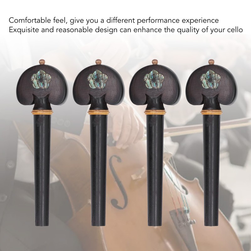 4PCS Fine Tune Peg Black Ebony Pre Punched Handmade Wear