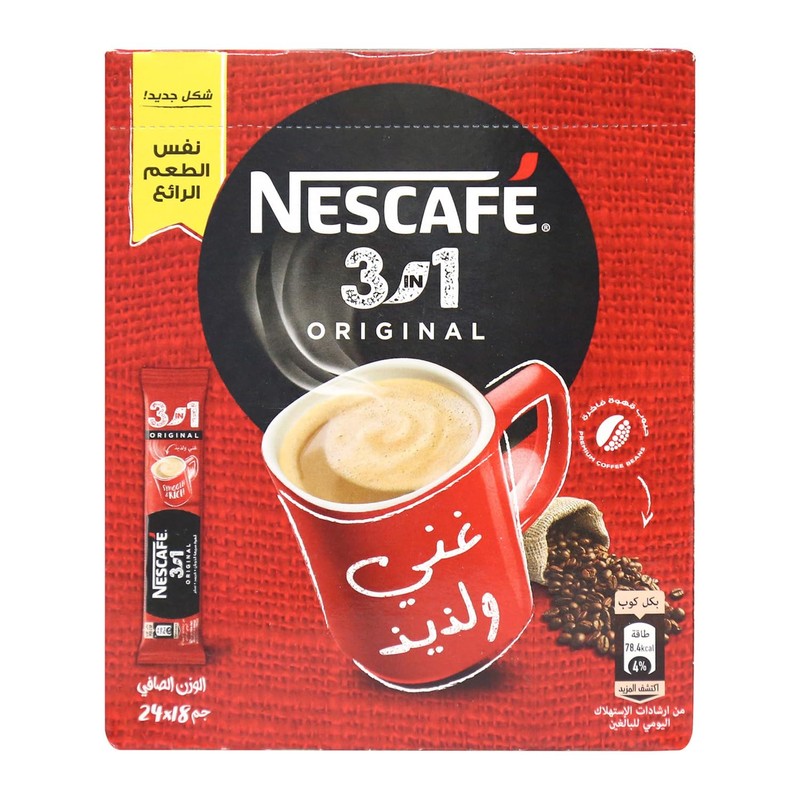 NESCAFE 3in1 Original instant coffee Pack of 24x18g / 0.63