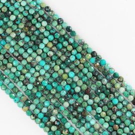 Faceted Natural Gemstone Beads for Bracelets Jewellery Friendship Bracelet Kit Jewelry Turquoise Crystal Jewerly Making supplies Faceted 15.5inch About 120 Beads